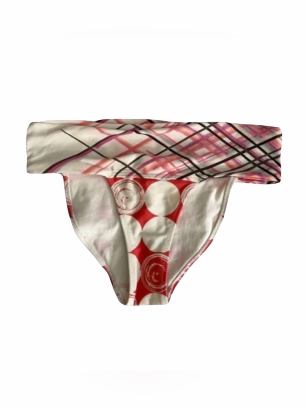 Rip Curl Pink & White High Waisted Bikini Bottoms